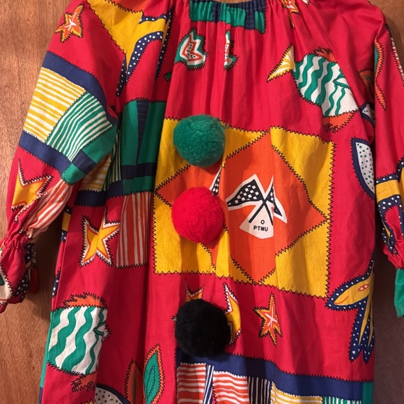 Clown or festival costume - 3 Pom poms on the front child size w/straw hat (mlb) - Picture 3 of 16